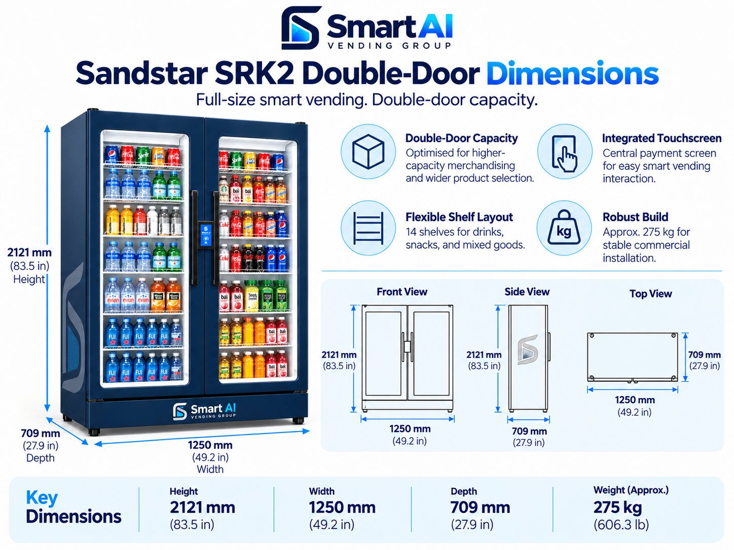 SandStar SRK2 Double-Door AI Smart Vending Machine - Image 2