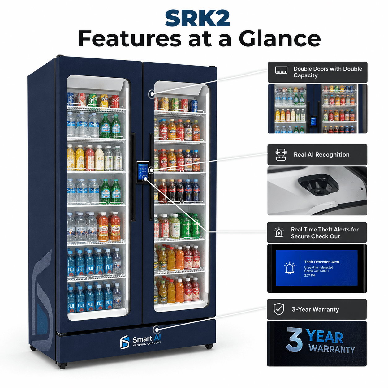 SandStar SRK2 Double-Door AI Smart Vending Machine - Image 3